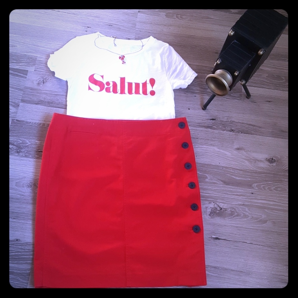 Nautical red Ralph Lauren side buttons skirt